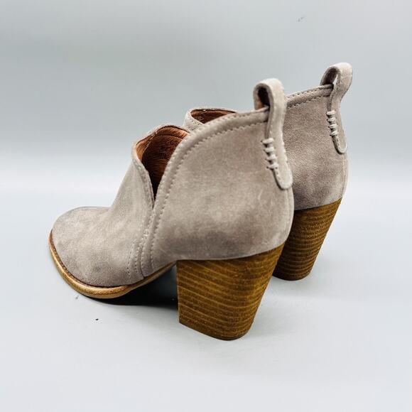 Jeffrey Campbell Boots Womens 6.5 Gray Suede Rosalee Cutout Ankle Booties Heel - Picture 4 of 9